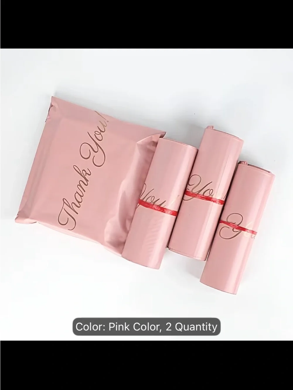 Pink Thank You Mailer Bags - Pack of 10 5.9”x10.63”
